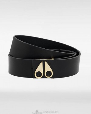 Cinture Uomo Moose Knuckles Logo Icon Belt Oro | JZN349265