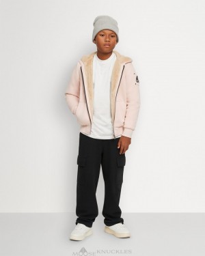 Felpa con Cappuccio Bambino Moose Knuckles Classic Bunny Rosa | BHE170924