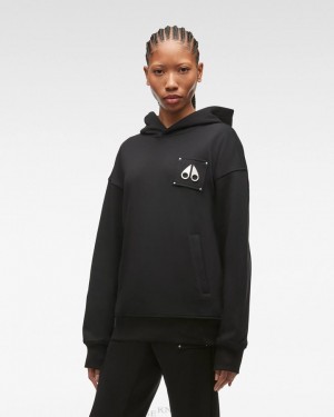 Felpe Donna Moose Knuckles Brooklyn Hoodie Nere | FIU470639