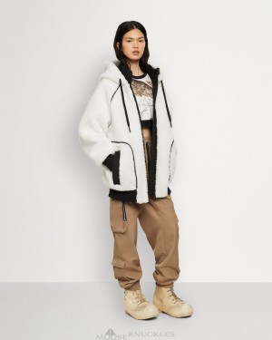 Felpe Donna Moose Knuckles Holland Hoodie Ivory | UCY957162