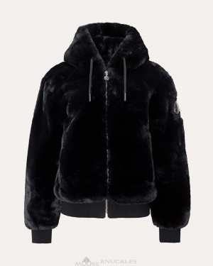 Felpe Donna Moose Knuckles Portland Bunny Nere | CKX305169