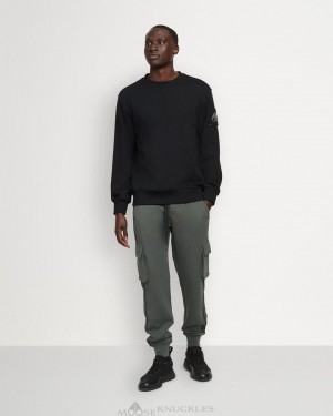 Felpe Uomo Moose Knuckles Hartsfield Crew Nere | YOE243016