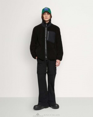 Felpe Uomo Moose Knuckles Saglek Zip Up Nere | MFQ125093