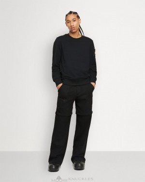 Felpe Uomo Moose Knuckles Snyder Crew Neck Nere | YZG809541