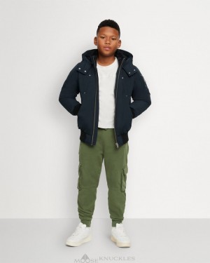 Giacca Bomber Bambino Moose Knuckles Original Bomber Blu Marino | YJB741390