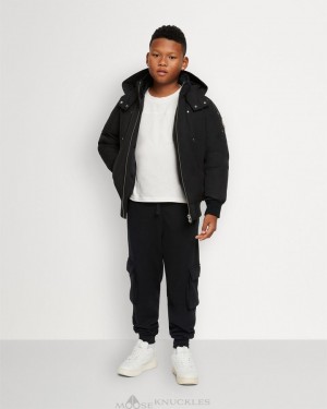 Giacca Bomber Bambino Moose Knuckles Original Bomber Nere | IBX745281