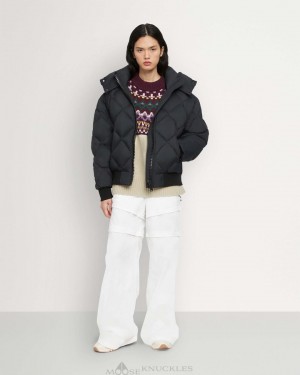 Giacca Bomber Donna Moose Knuckles Flightweight Bankhead Bomber Nere | GEO078243