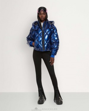 Giacca Bomber Donna Moose Knuckles Flightweight Glossy Bankhead Bomber Cobalt | BFD782560