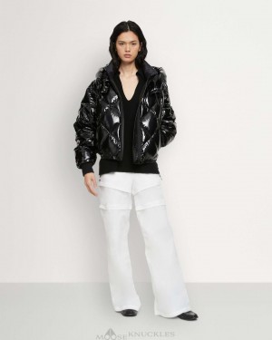 Giacca Bomber Donna Moose Knuckles Flightweight Glossy Bankhead Bomber Nere | LEP086712