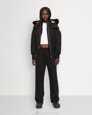 Giacca Bomber Donna Moose Knuckles Gold Debbie Bomber Shearling Nere Nere | ULD620589