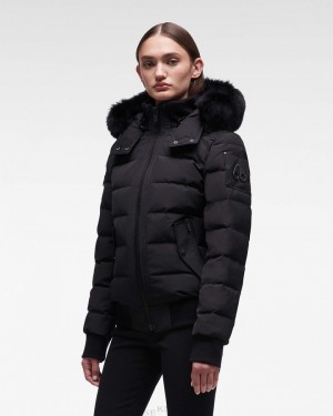 Giacca Bomber Donna Moose Knuckles Onyx Ladriere Bomber Nere Nere | FKW243759