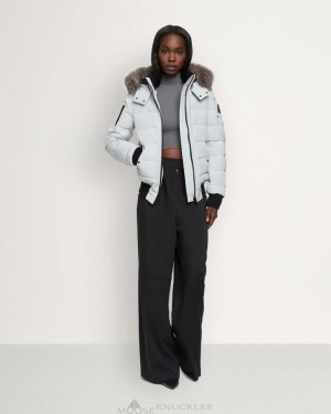 Giacca Bomber Donna Moose Knuckles Onyx Ladriere Bomber Shearling Grigie | GWU839267