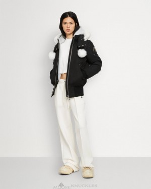 Giacca Bomber Donna Moose Knuckles Original Debbie Bomber Shearling Nere | QYA451079