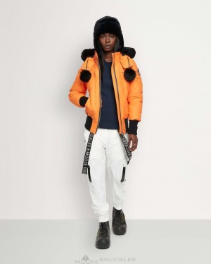 Giacca Bomber Donna Moose Knuckles Original Debbie Bomber Shearling Arancioni Nere | BFA587364