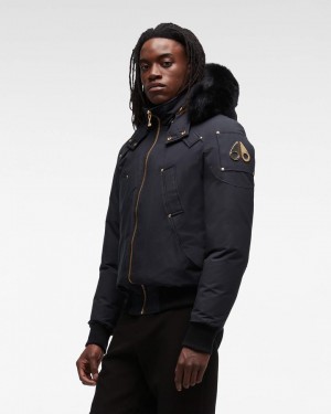Giacca Bomber Uomo Moose Knuckles Gold Ballistic Bomber Fur Blu Marino Nere | XIY490576
