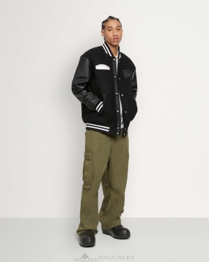 Giacca Bomber Uomo Moose Knuckles Moose Varsity Bomber Nere Nere | WQX612845