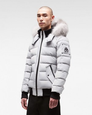Giacca Bomber Uomo Moose Knuckles Onyx Scotchtown Bomber Gray Birch / Frost Fox Fur | CIZ412968
