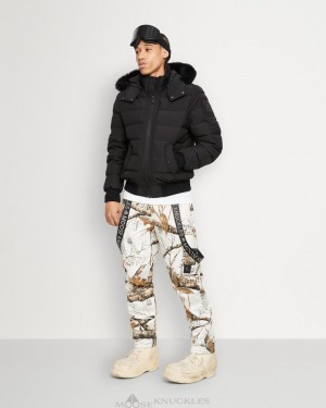 Giacca Bomber Uomo Moose Knuckles Onyx Scotchtown Bomber Shearling Nere Nere | VKQ173286