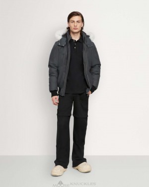 Giacca Bomber Uomo Moose Knuckles Original Ballistic Bomber Fur Granite / Natural Fox Fur | EUB589314