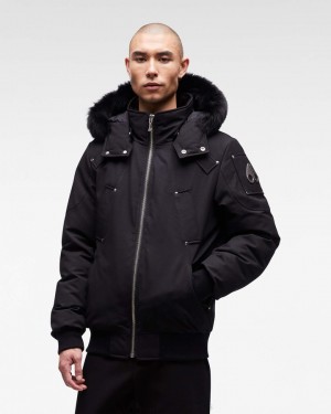 Giacca Bomber Uomo Moose Knuckles Original Ballistic Bomber Fur Nere Nere | YJH352794
