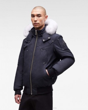 Giacca Bomber Uomo Moose Knuckles Original Ballistic Bomber Fur Blu Marino | XRN509641