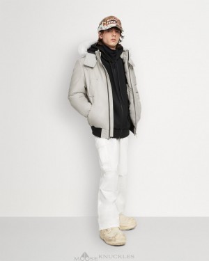Giacca Bomber Uomo Moose Knuckles Original Ballistic Bomber Shearling Grigie | HDI310794