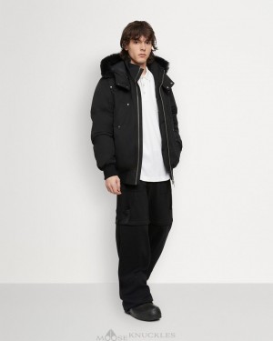 Giacca Bomber Uomo Moose Knuckles Original Ballistic Bomber Shearling Nere Nere | JUP690472