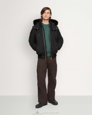Giacca Bomber Uomo Moose Knuckles Park Vista Bomber Nere Nere | PWG738145