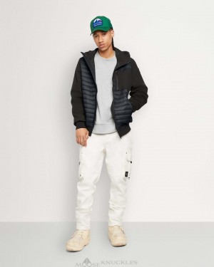 Giacca Bomber Uomo Moose Knuckles Sherwood Bomber Blu Marino Nere Nere | GBF865072