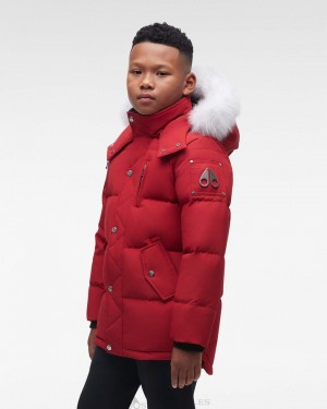 Giacche Bambino Moose Knuckles Original 3q Fur Rosse Profondo | VON039728