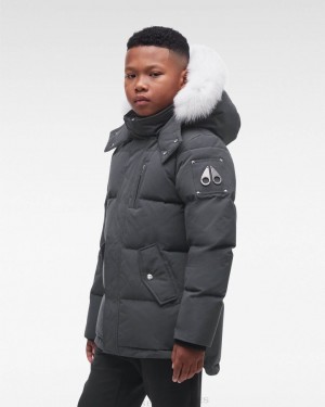 Giacche Bambino Moose Knuckles Original 3q Fur Granite / Natural Fox Fur | ATW304152
