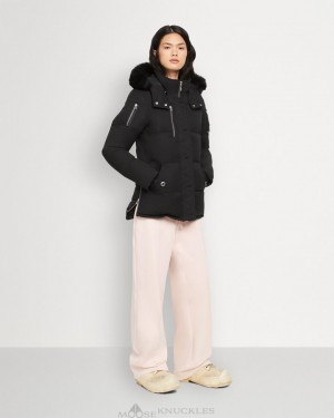 Giacche Donna Moose Knuckles Cloud 3q Jacket Shearling Nere Nere | XWA310754