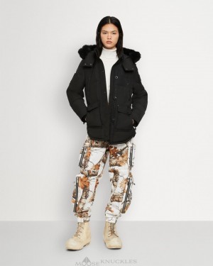 Giacche Donna Moose Knuckles Onyx Anguille Jacket Shearling Nere Nere | UWB531640