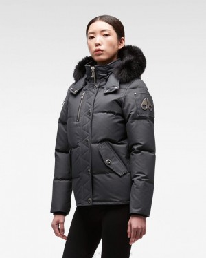 Giacche Donna Moose Knuckles Original 3q Fur Nere | EVG625719