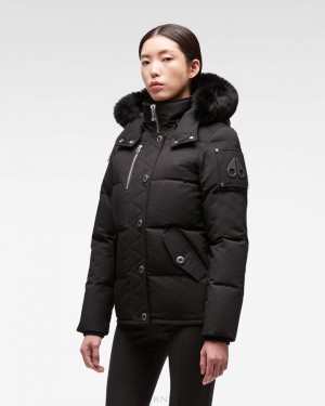 Giacche Donna Moose Knuckles Original 3q Fur Nere Nere | CEV850912