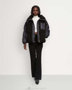 Giacche Donna Moose Knuckles Sherpa Elmira Puffer Nere | BYK768052