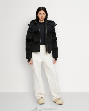 Giacche Donna Moose Knuckles Velour Comptoir Puffer Nere | KFG406152