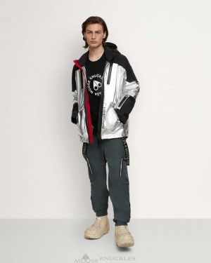 Giacche Uomo Moose Knuckles Chalet Mignon Jacket Argento Nere | UIE350472