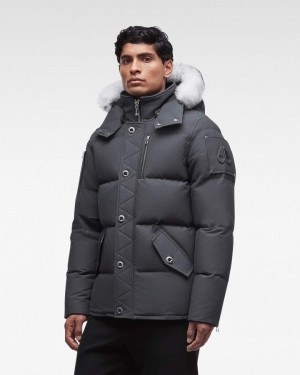 Giacche Uomo Moose Knuckles Original 3q Jacket Shearling Granite / Natural Shearling | BUM534691