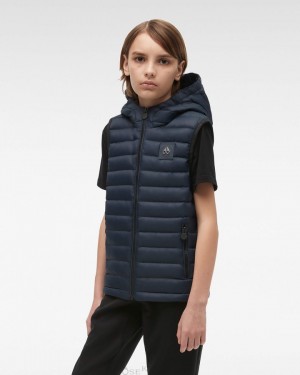 Gilet Bambino Moose Knuckles Air Down Vest Blu Marino | LXO687392