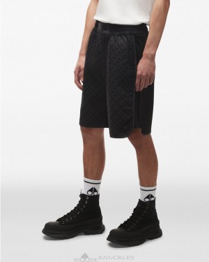 Pantaloncini Uomo Moose Knuckles Widmer Monogram Shorts Nere | UMH837294