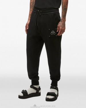 Pantaloni Uomo Moose Knuckles Brooklyn Jogger Nere | TMJ213560
