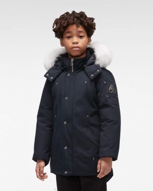 Parkas Bambino Moose Knuckles Original Parka Fur Blu Marino | LZU320681