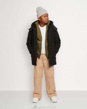 Parkas Bambino Moose Knuckles Original Parka Nere | JPM349256