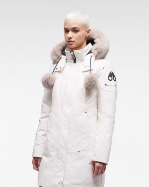 Parkas Donna Moose Knuckles Original Stirling Parka Fur Milky Way / Stoned Fox Fur | GEH196507
