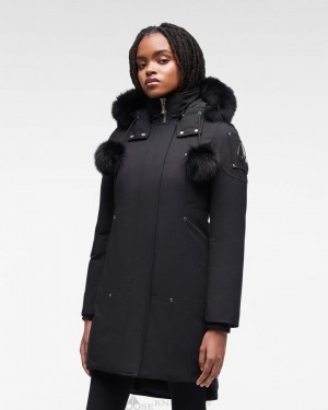 Parkas Donna Moose Knuckles Original Stirling Parka Fur Nere Nere | MZA870369