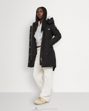 Parkas Donna Moose Knuckles Original Stirling Parka Nere Nere | UMR319406