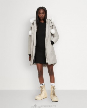 Parkas Donna Moose Knuckles Original Stirling Parka Shearling Grigie | HAT621798
