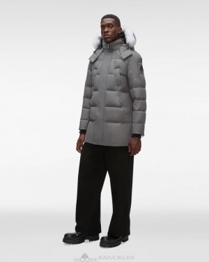 Parkas Uomo Moose Knuckles Cloud Parka Neoshear Blu Marino Nere | XSQ624870