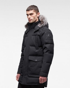 Parkas Uomo Moose Knuckles Onyx Big Ridge Parka Nere | QLT503469